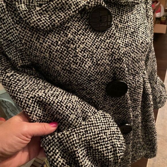 *Kensie* 🌺COQUETTE-Style🌺 Lined Tweed *Parisian* Swing Coat *Snaps* Sz 2 - Picture 3 of 8